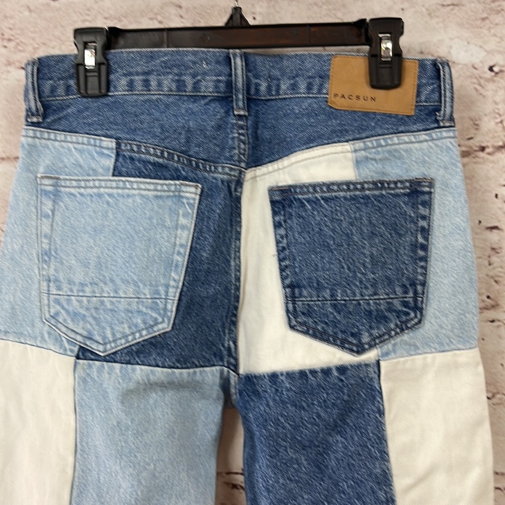 PacSun Vintage Loose Jeans Mens Patchwork Straight Leg - Picture 4 of 7